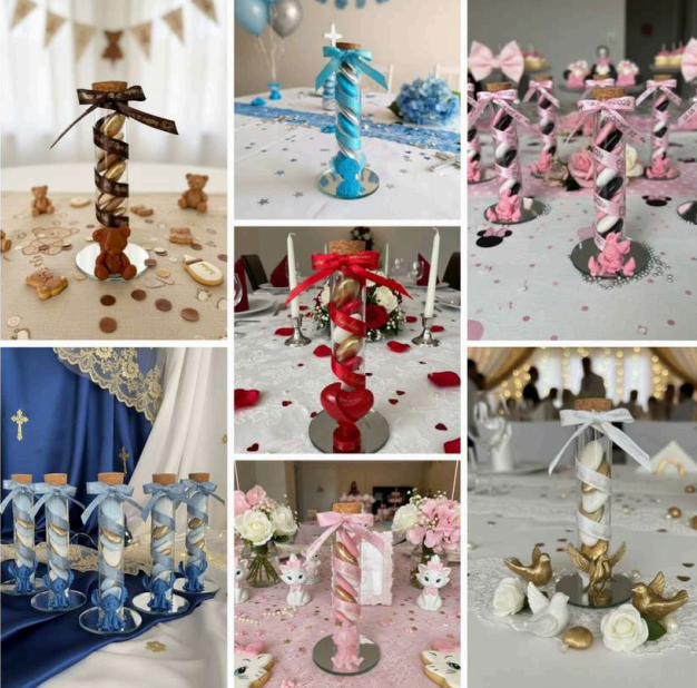 Tubes en verre figurines