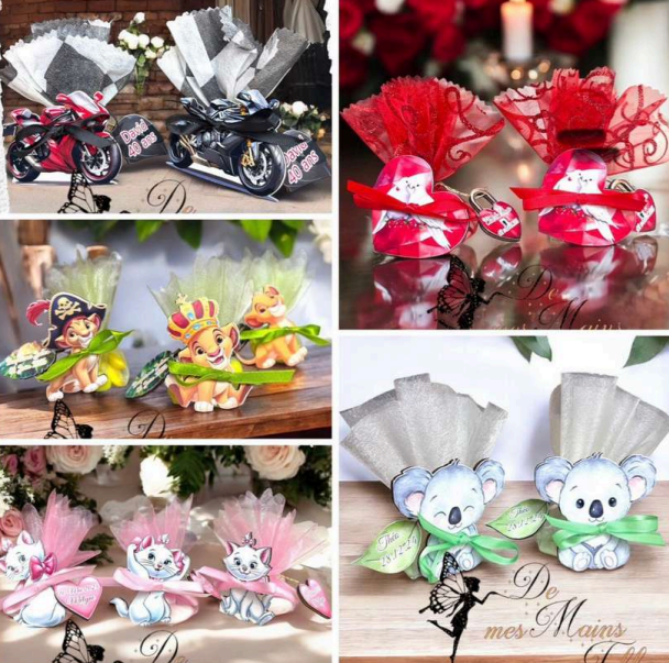 Pochon en tulle et figurine