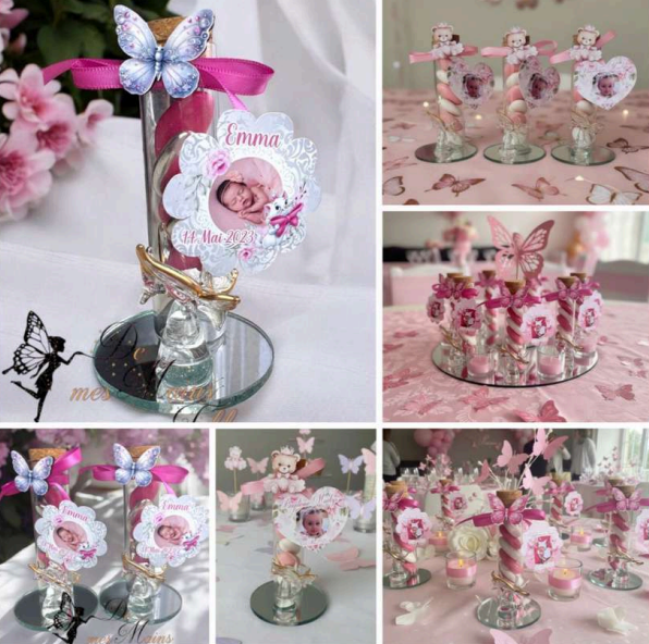 Tubes en verre papillons