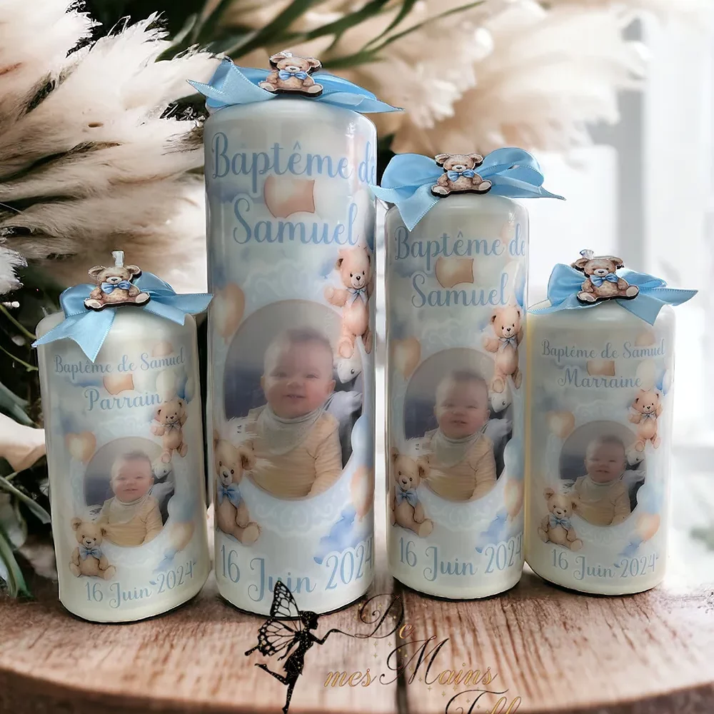 Bougies pilier ourson