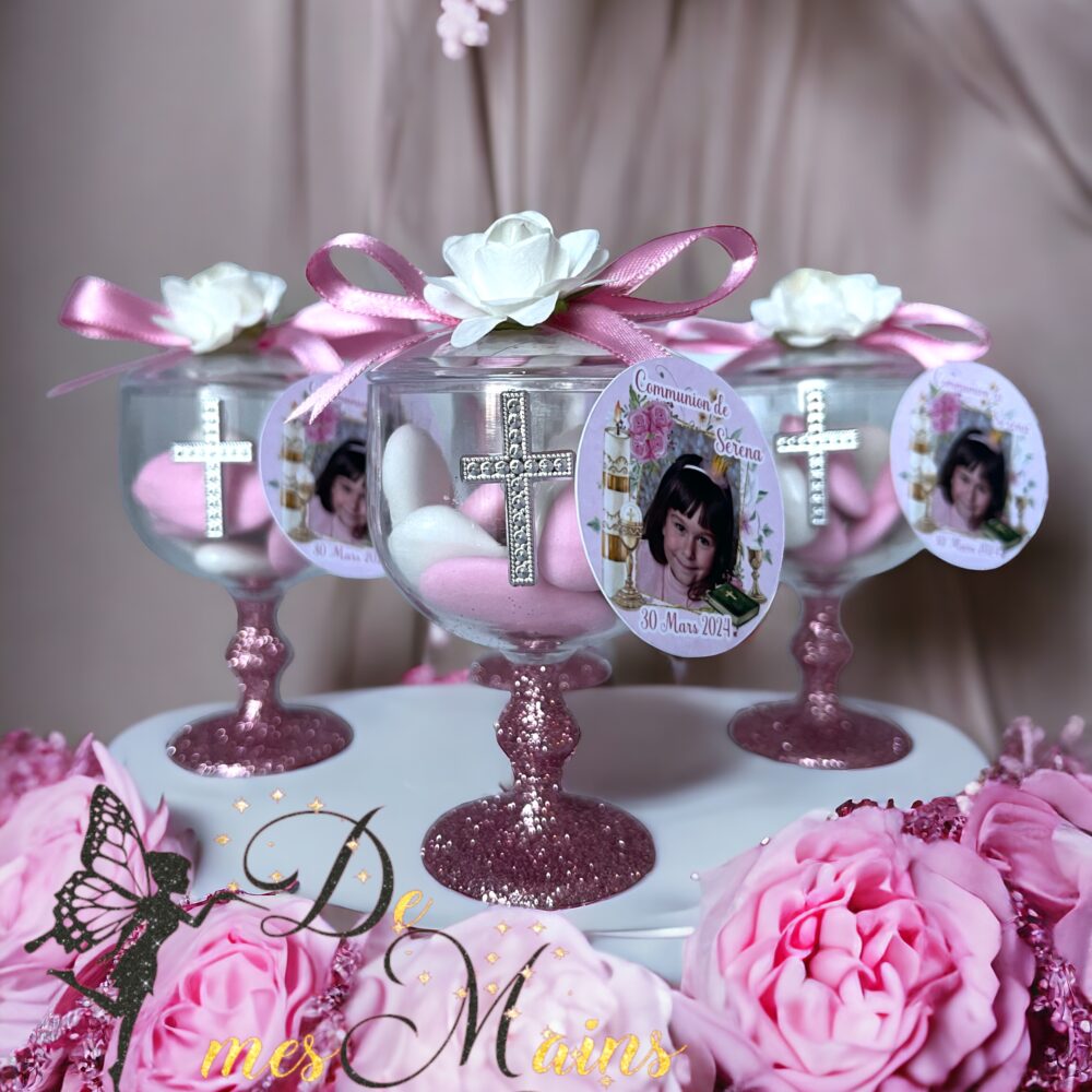 Calice Communion camaïeu rose