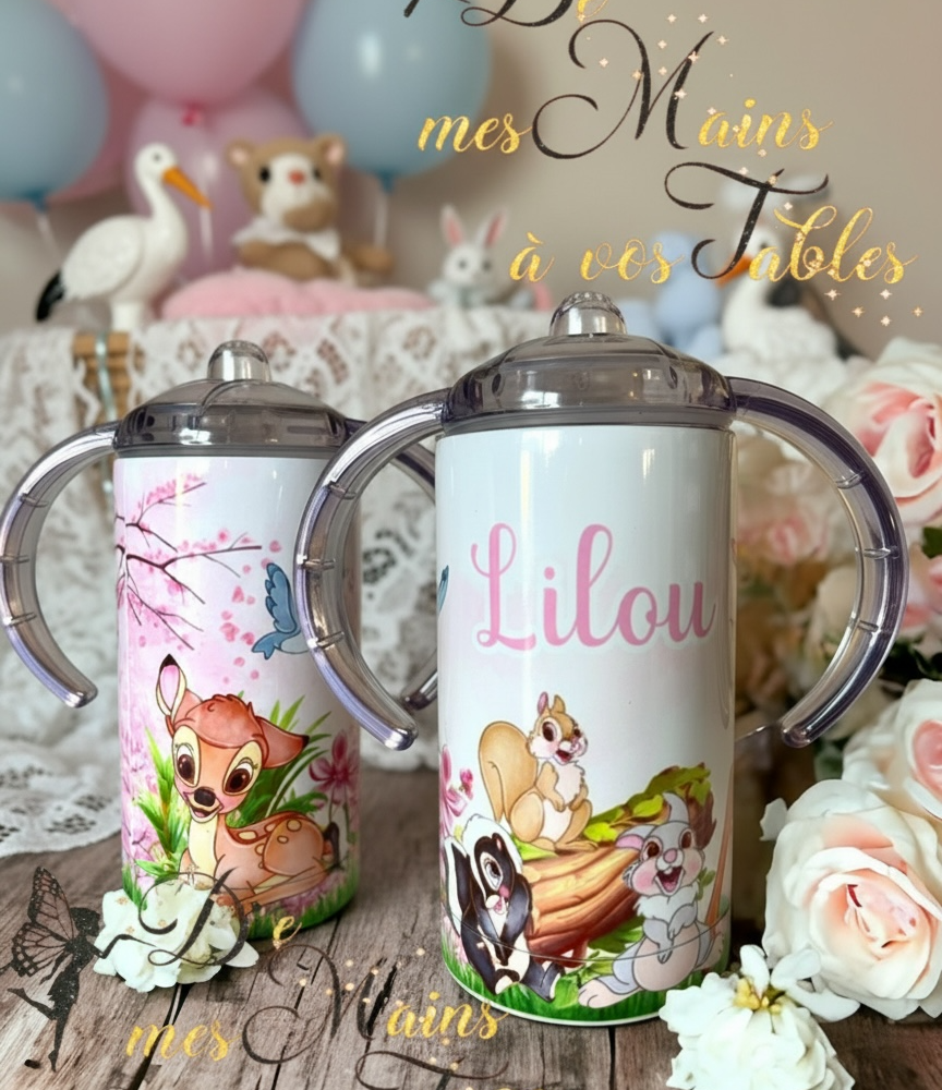 Gobelet apprentissage Bambi rose