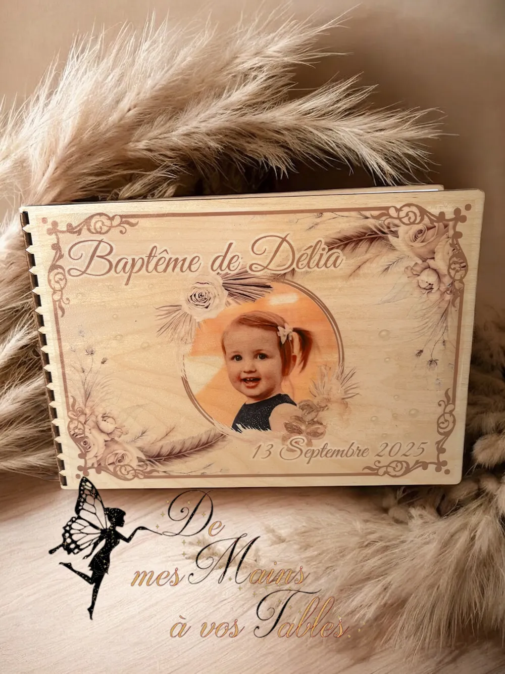 Livre d’or bois Boho