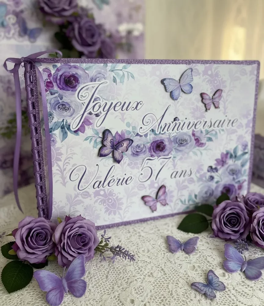 Livre d’or bois papillon
