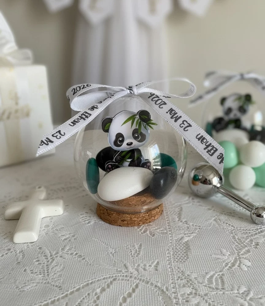 Sphère en verre Panda