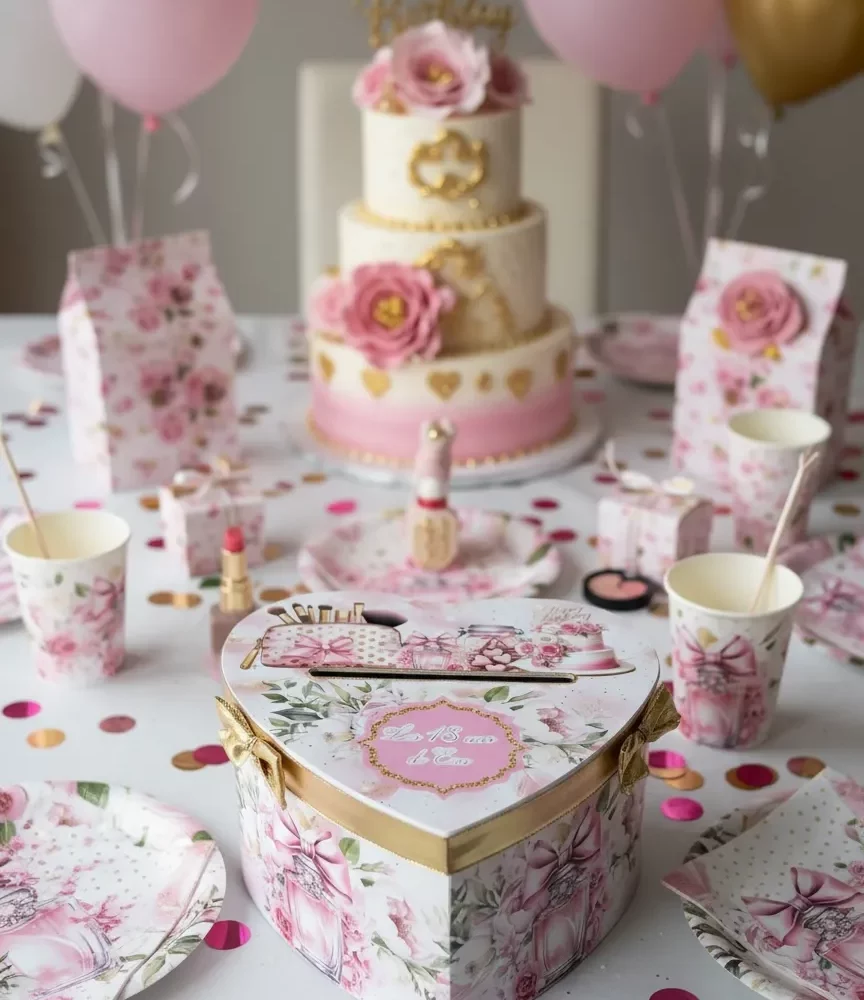Urne cœur rose
