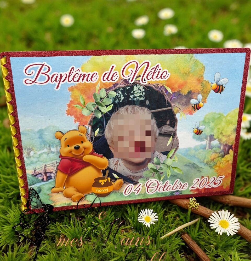 Livre d’or bois Winnie l'ourson