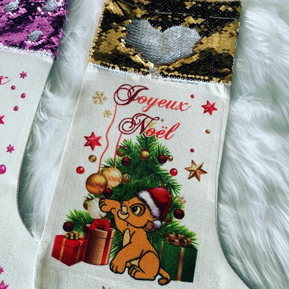 Chaussette de Noël personnalisée Simba roi lion