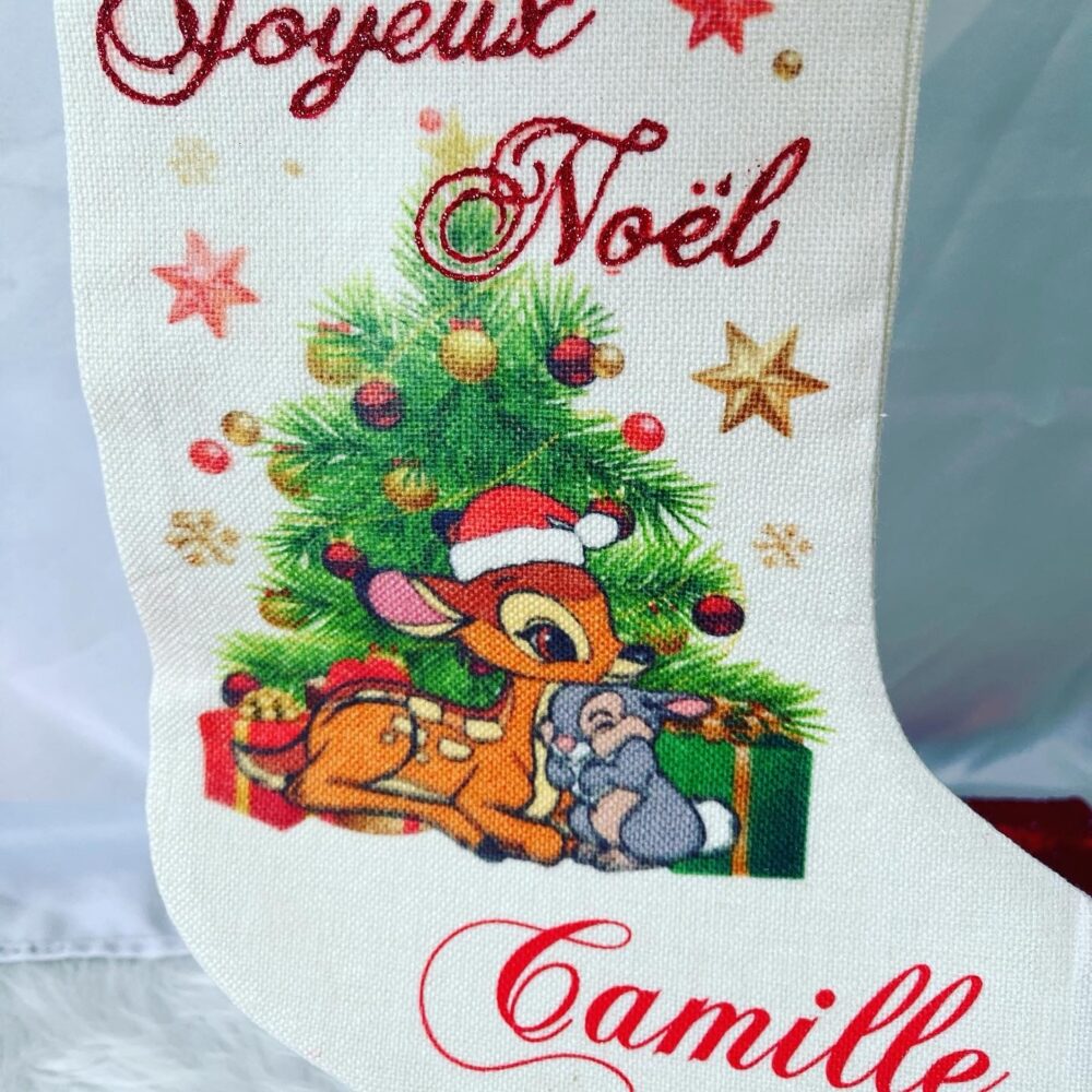 Chaussette de Noël personnalisée Bambi
