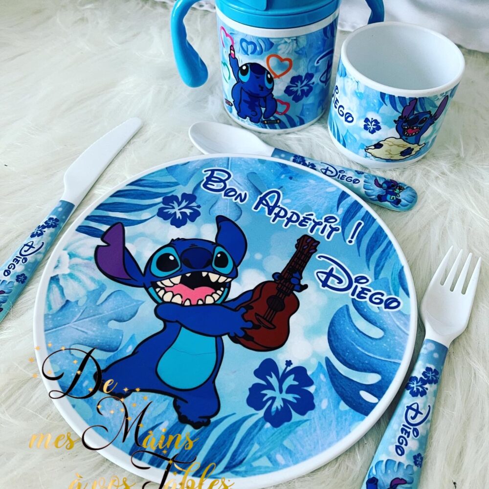Kit repas incassable personnalisé Stitch