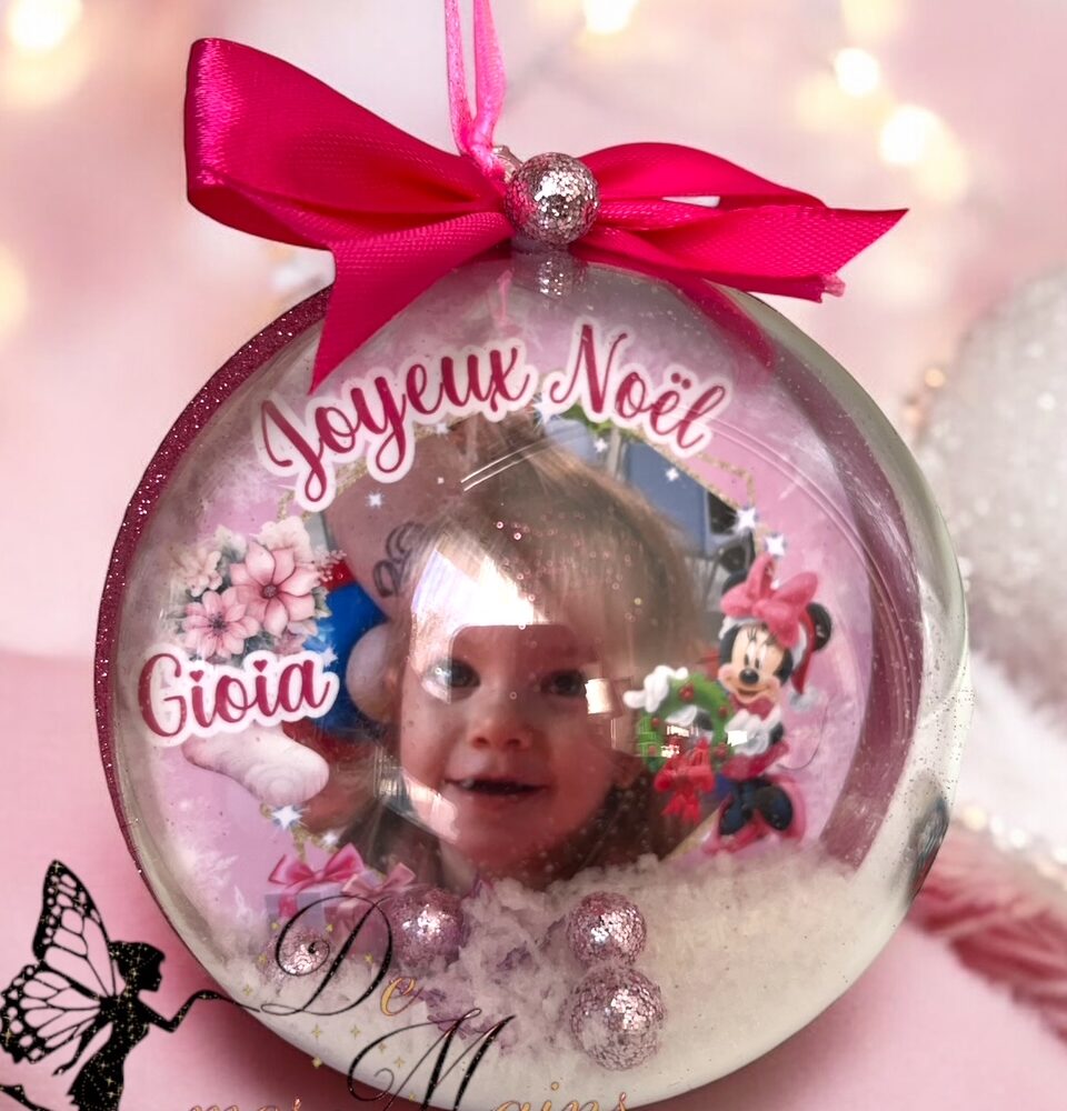 Boule de Noël en plexi personnalisée Minnie