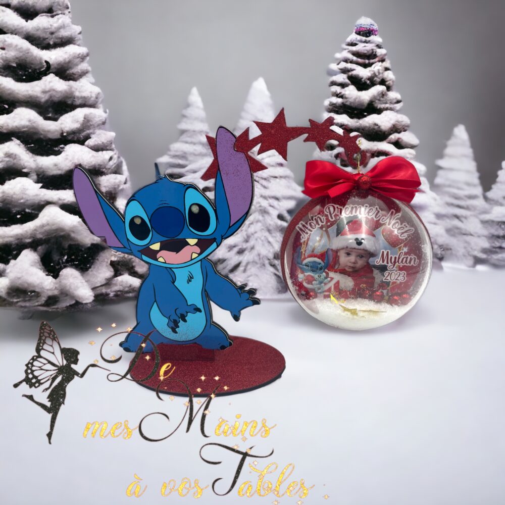 Boule de Noël en plexi personnalisée Stitch