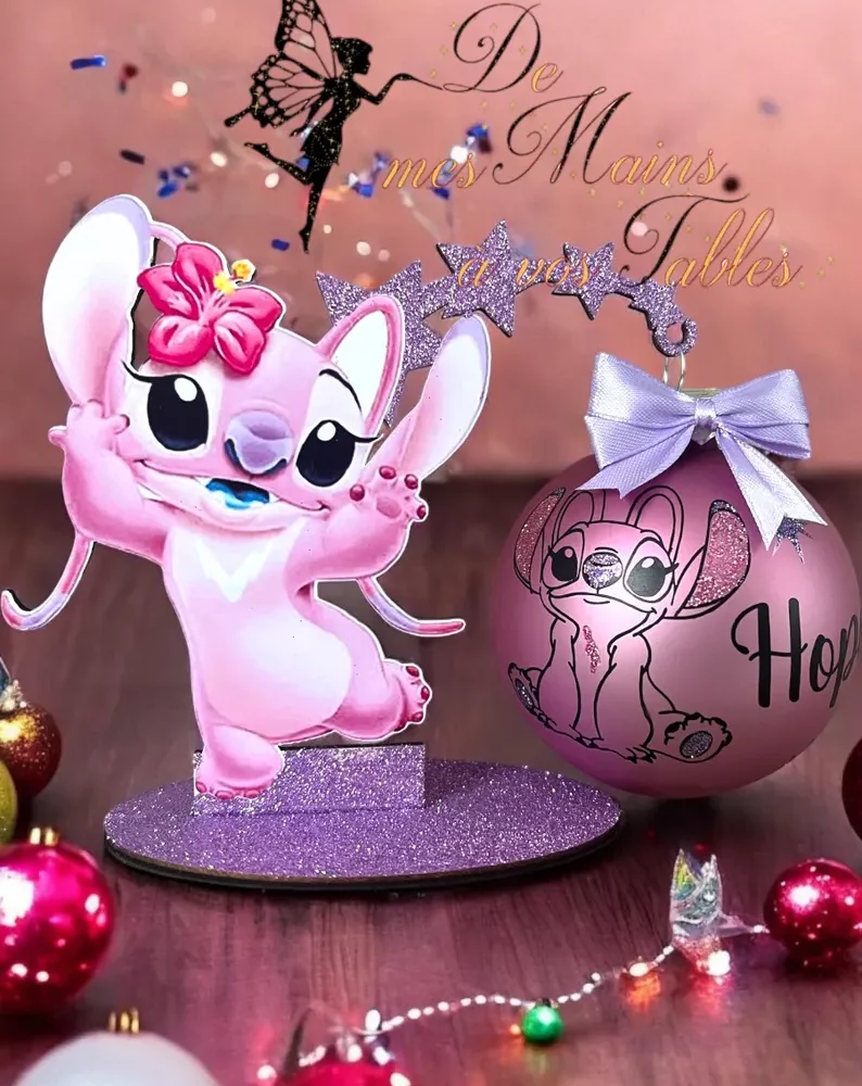 Boule de Noël en verre couleur personnalisée Angel