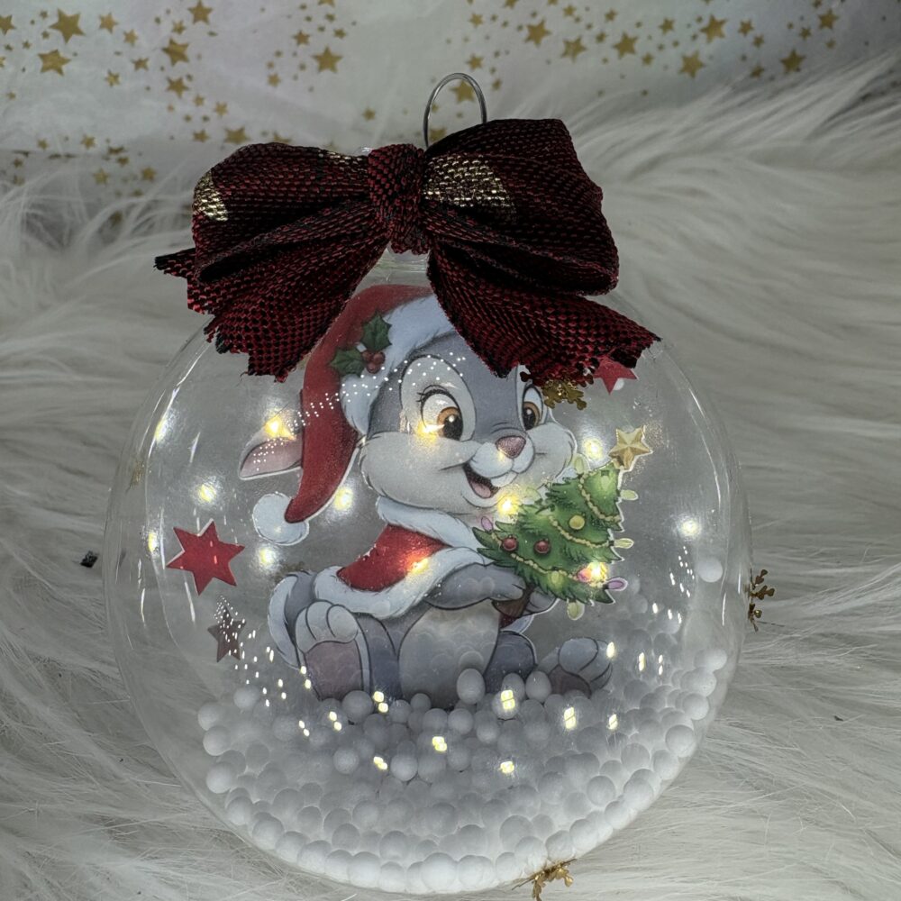 Boule de noël en verre personnage panpan
