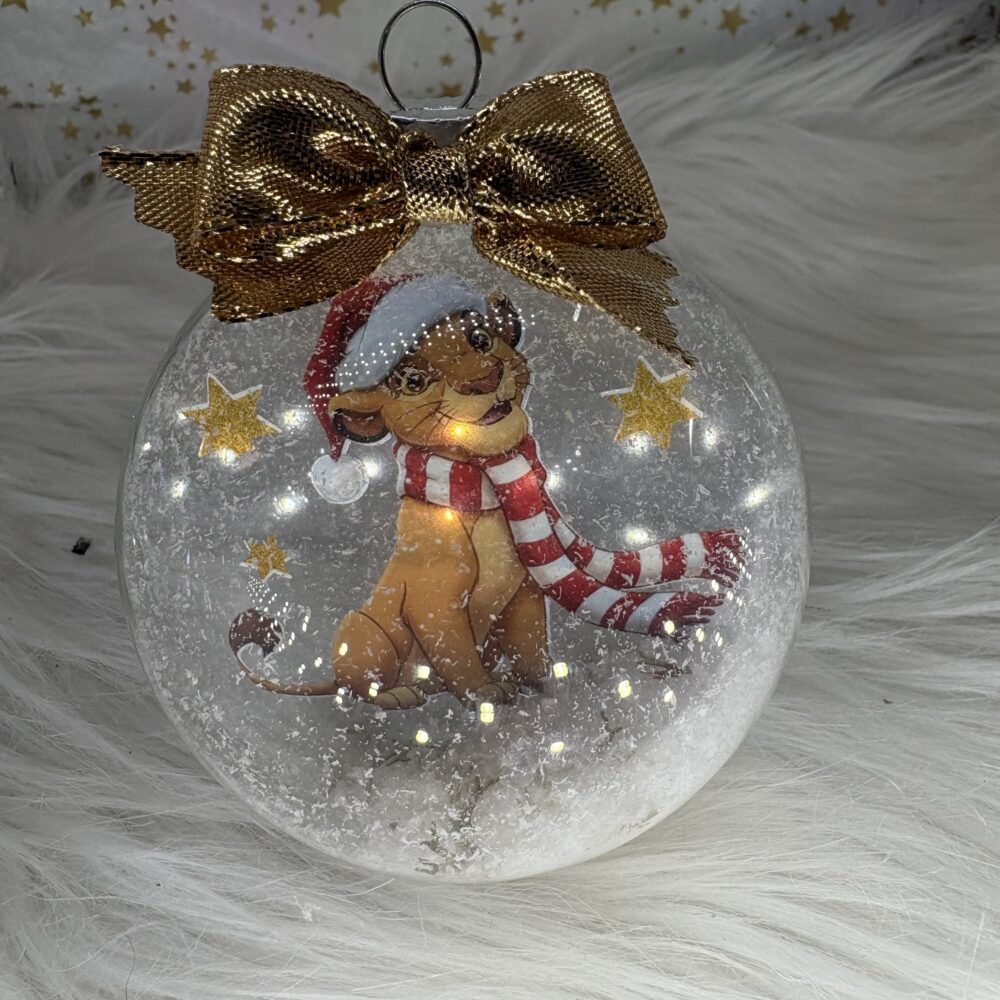 Boule de noël en verre personnage Simba roi lion 1