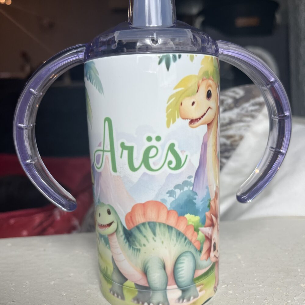 Gobelet d'apprentissage isotherme personnalisé dinosaures