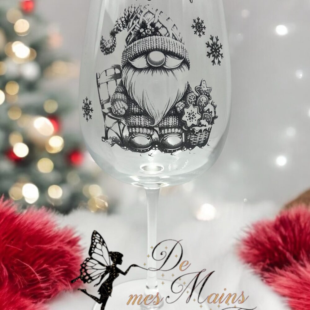 Verre gravé personnalisé gnomes