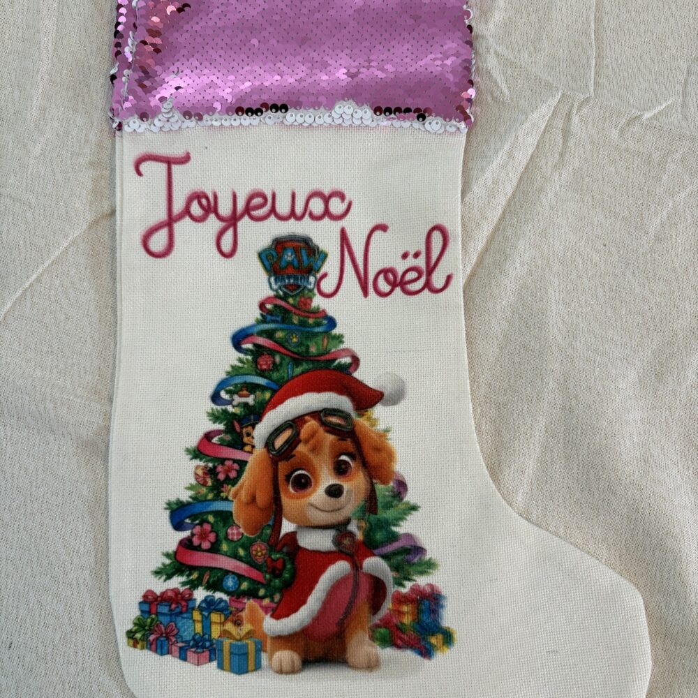 Chaussette de Noël personnalisée pat patrouille stella