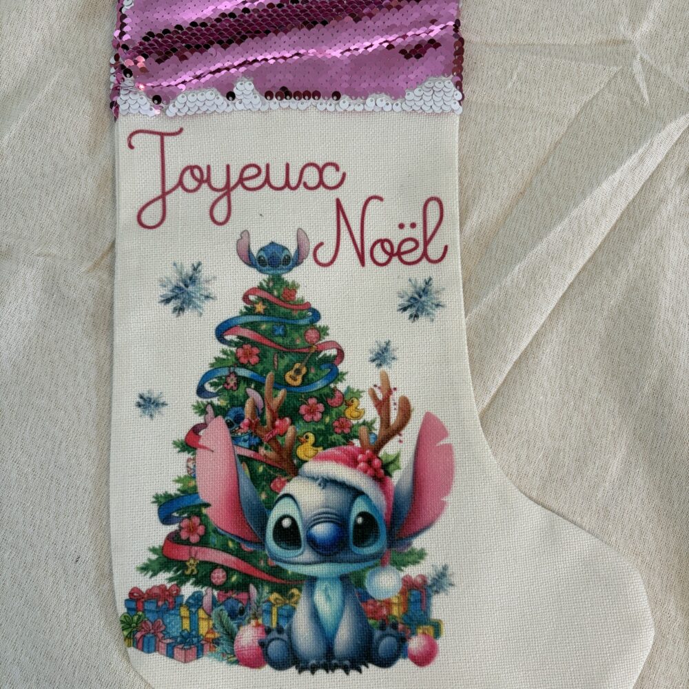Chaussette de Noël  personnalisée Stitch