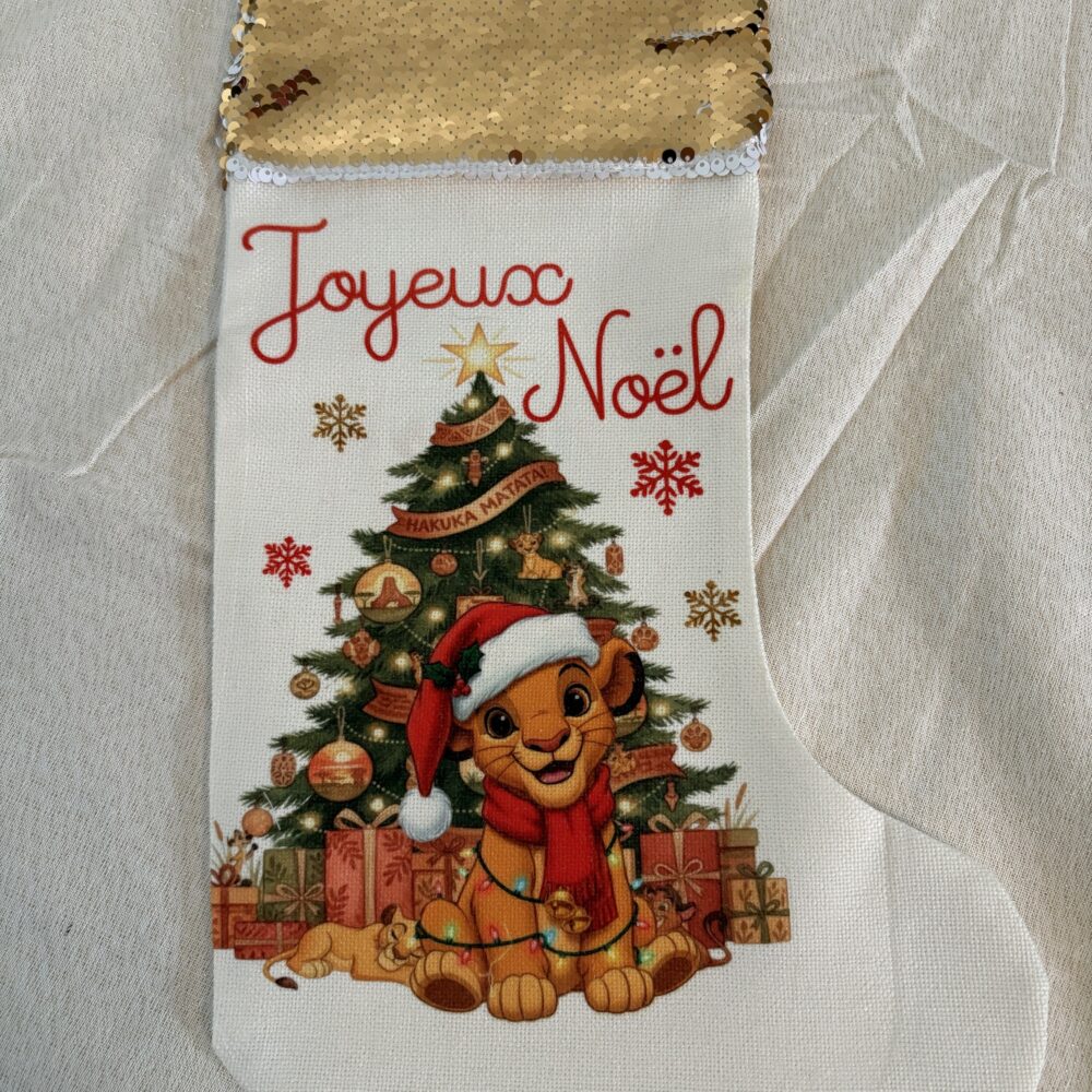 Chaussette de Noël personnalisée Simba roi lion 1