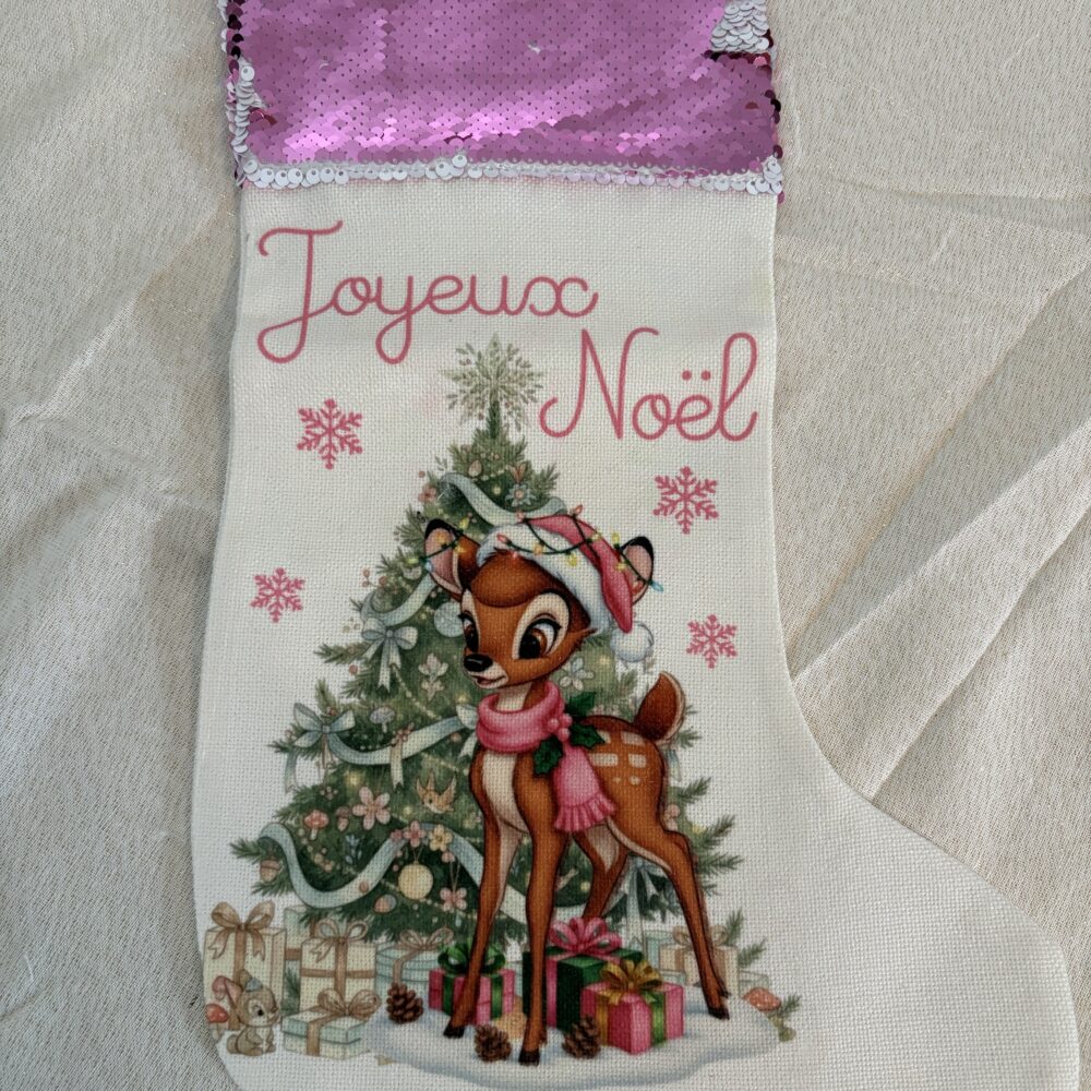 Chaussette de Noël personnalisée Bambi 1