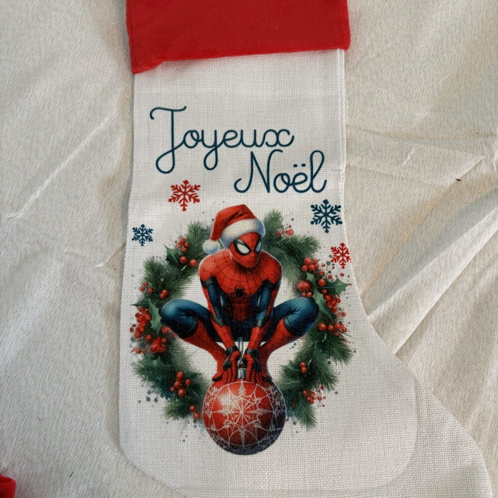 Chaussette de Noël personnalisée spider man