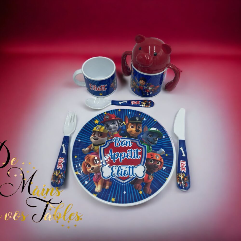 Kit repas incassable personnalisé pat patrouille