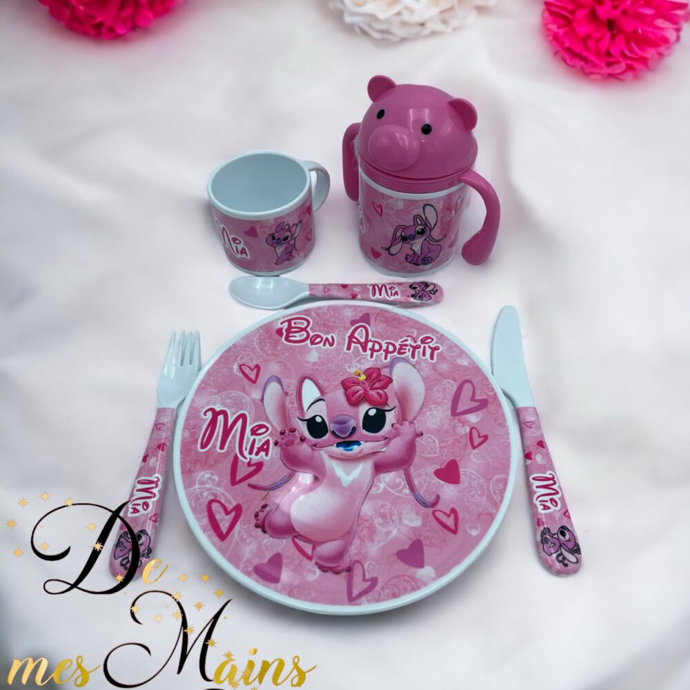 Kit repas incassable personnalisé Angèle