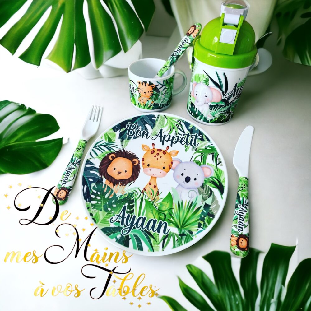 Kit repas incassable personnalisé jungle