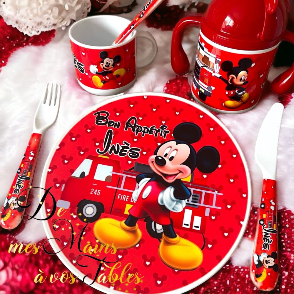 Kit repas incassable personnalisé Mickey