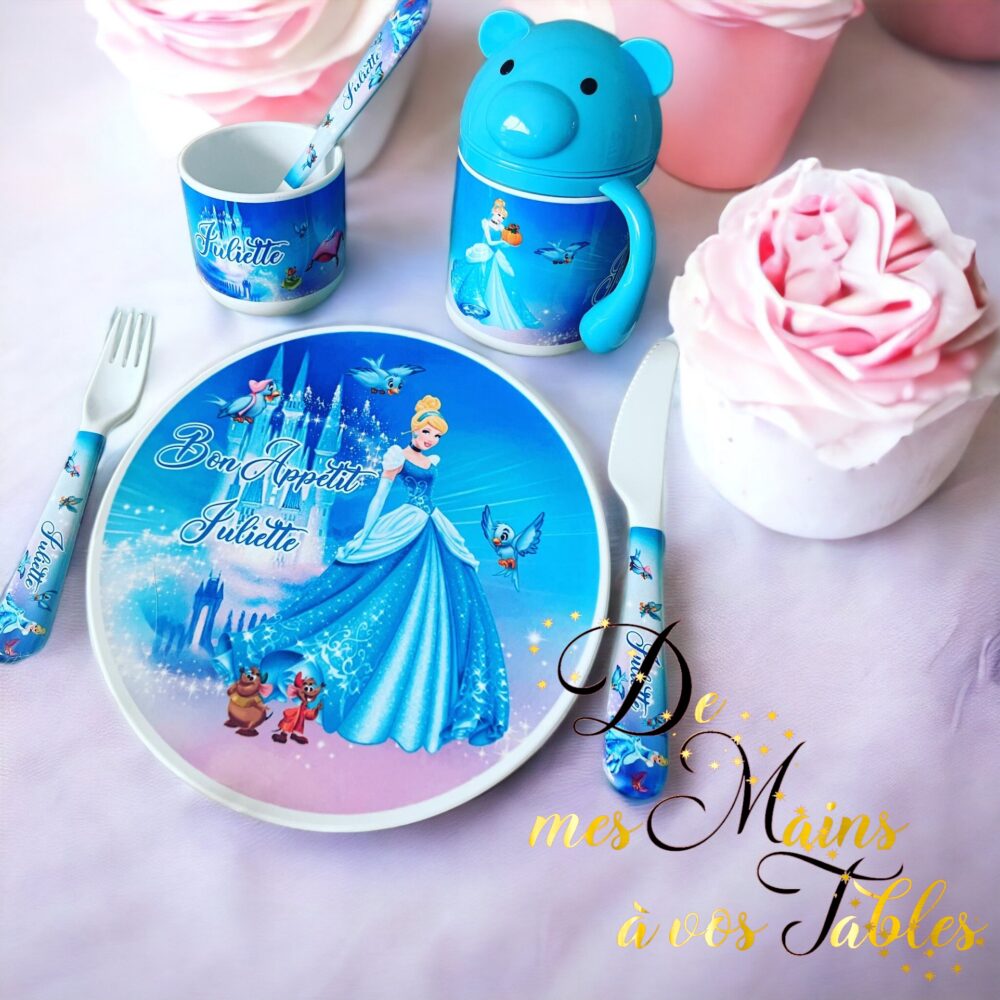 Kit repas incassable personnalisé cendrillon