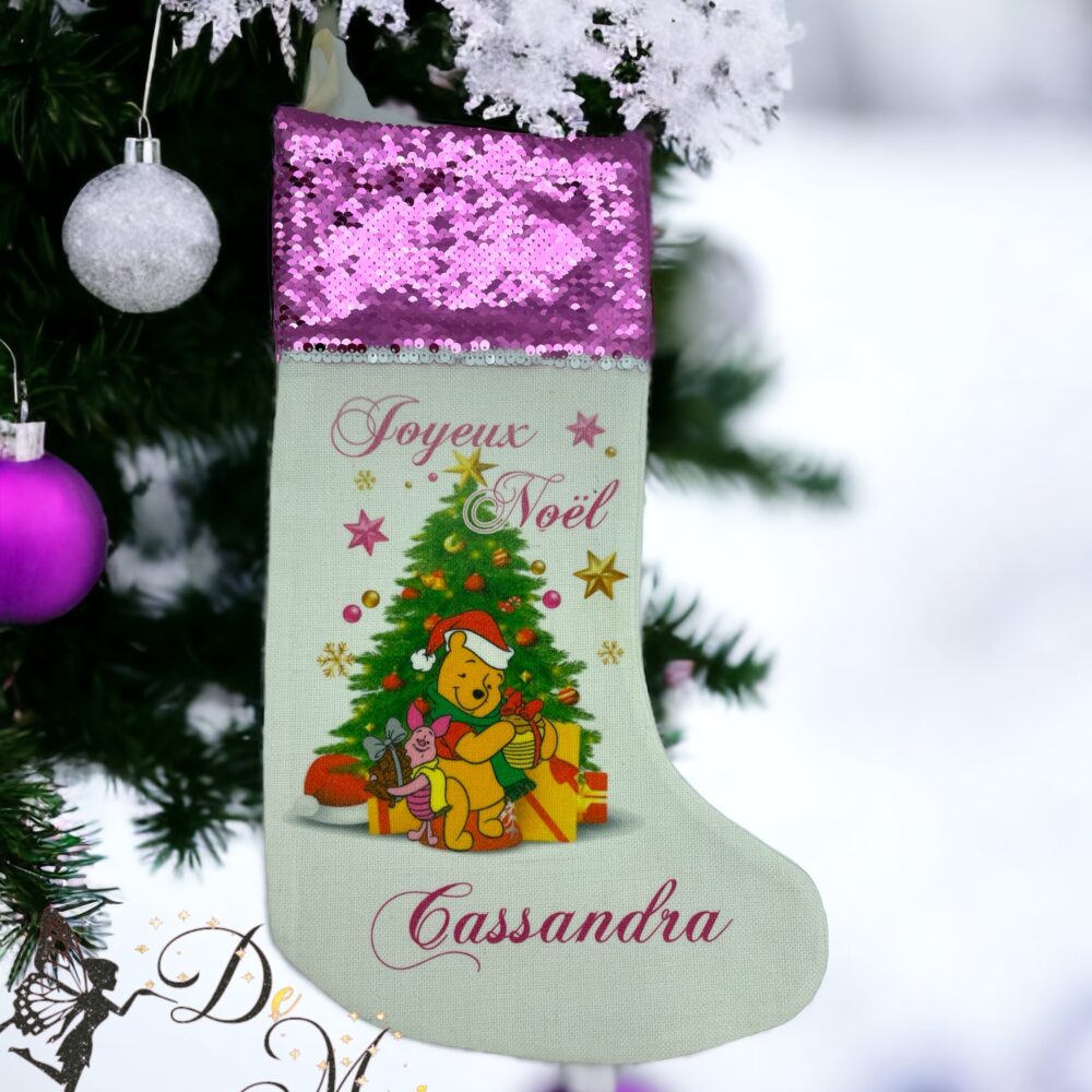 Chaussette de Noël personnalisée Winnie l’ourson 2