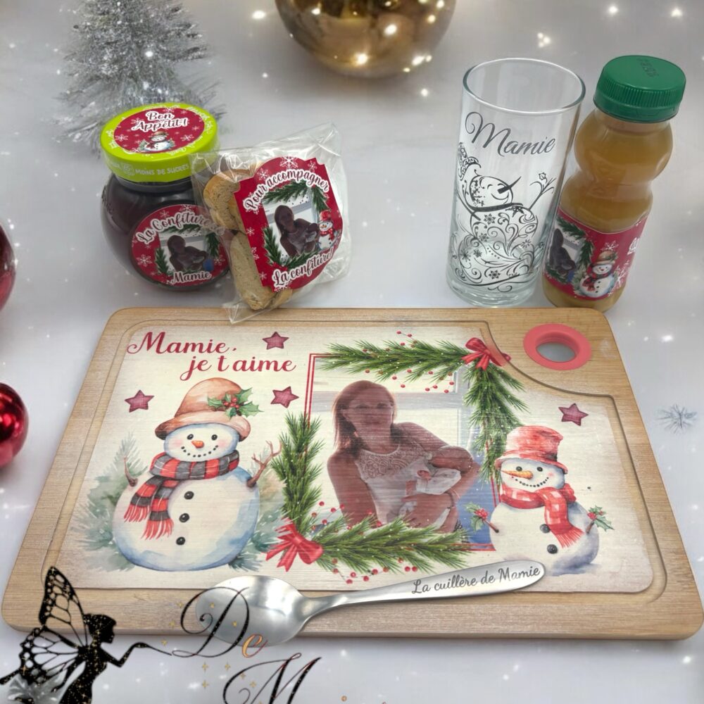 Plateau repas personnalisé bonhomme de neige