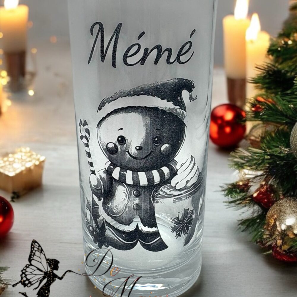 Verre gravé personnalisé bonhomme pain d’épices