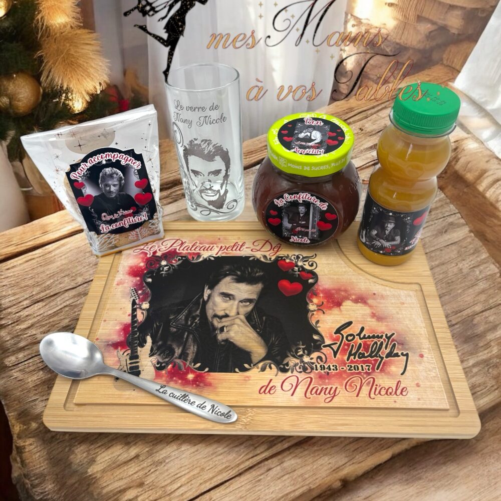 Plateau repas personnalisé Johnny Hallyday