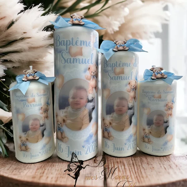 Bougies pilier ourson