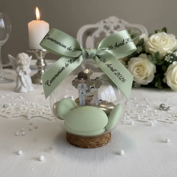 Communion camaïeu vert